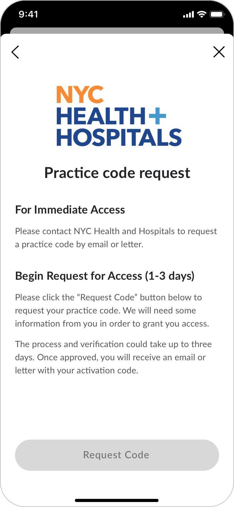 Provider code request